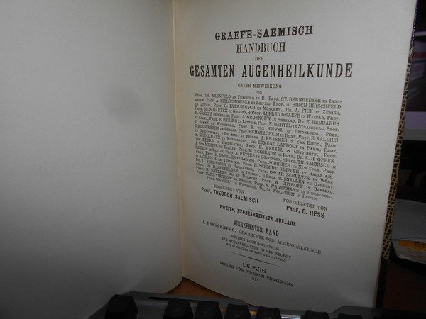 GRAEFE-SAEMISCH Handbuch der Gesamten Augenheilkunde