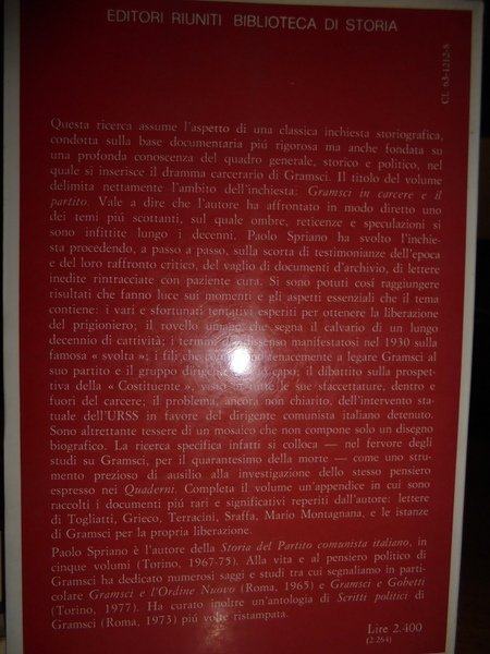 GRAMSCI in carcere e il partito