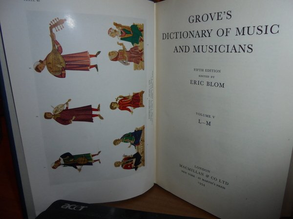 GROVE'S DICTIONARY OF MUSIC AND MUSICIANS fifth edition