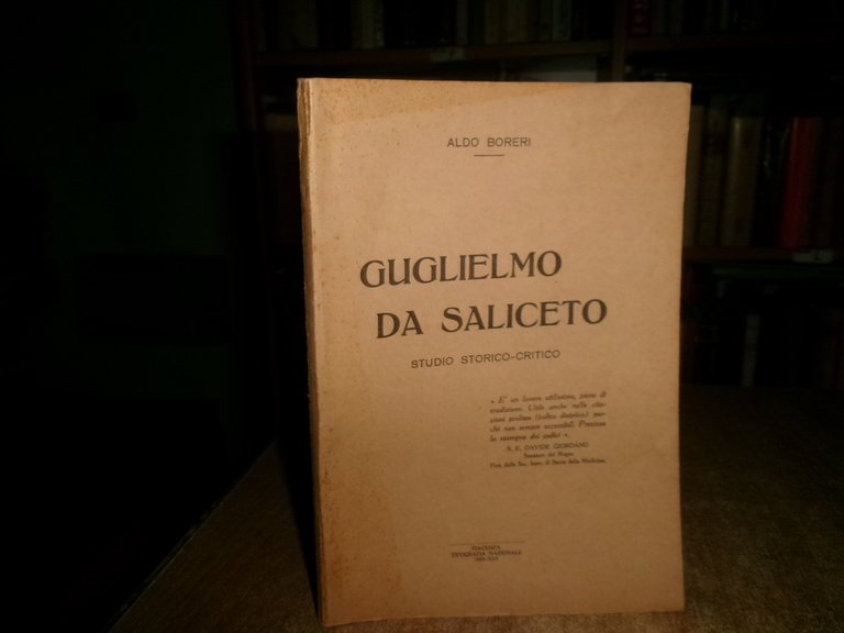 GUGLIELMO DA SALICETO studio storico-critico. ALDO BORERI 1938