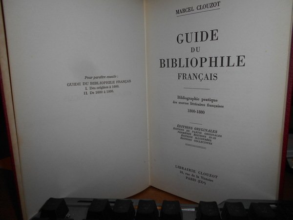 GUIDE du BIBLIOPHILE Français 1800-1880