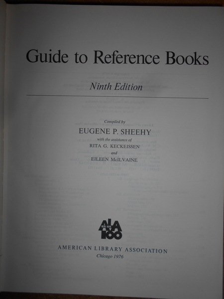 GUIDE to Reference Books. Ninth Edition