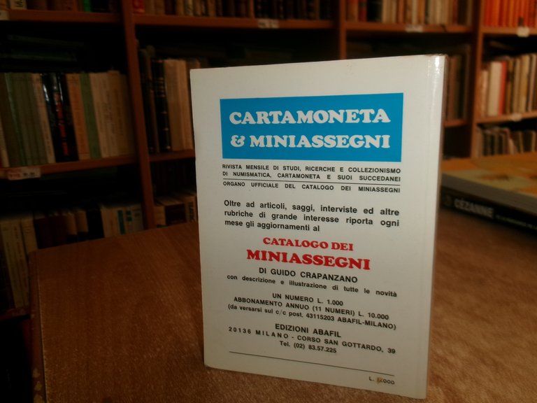 GUIDO CRAPANZANO. Catalogo dei MINIASSEGNI e dei Biglietti... 1977