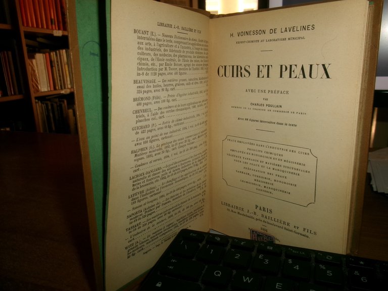 H. VOINESSON de LAVELINES. CUIRS et PEAUX 1894