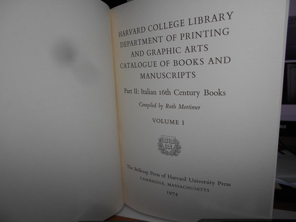 Harvard College Library Department of Printing and Graphic Arts Catalogue …