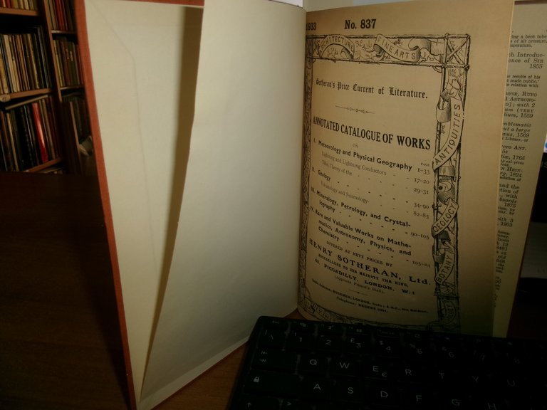 HENRY SOTHERAN. ANNOTATED CATALOGUE OF WORKS Meteorolgy..Geology..Mineralogy...