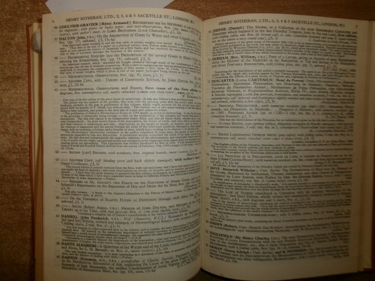 HENRY SOTHERAN. ANNOTATED CATALOGUE OF WORKS Meteorolgy..Geology..Mineralogy...