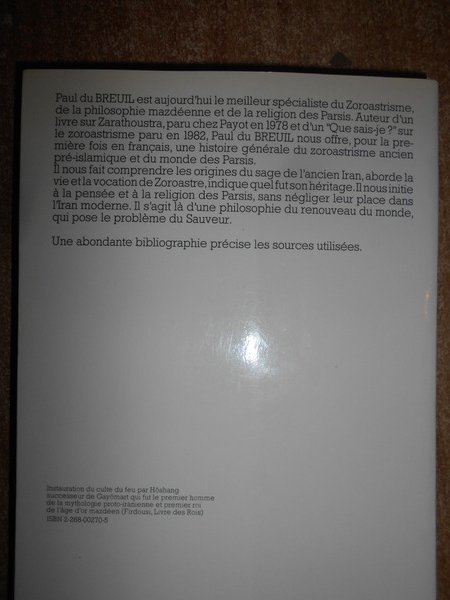 Histoire de la religion et de la philosophie zoroastriennes