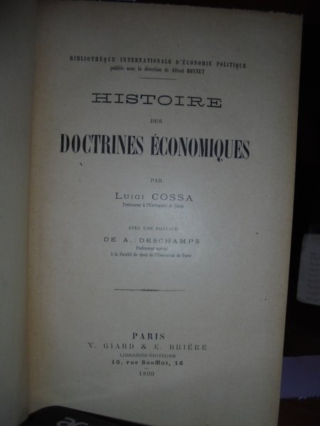 Histoire des DOCTRINES ECONOMIQUES