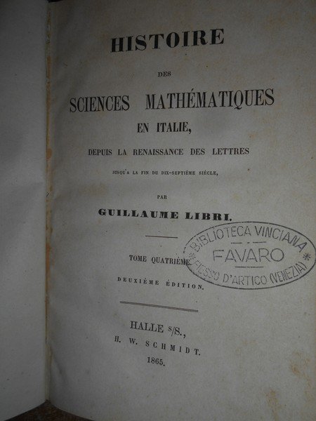 Histoire des Sciences Mathématiques en Italie