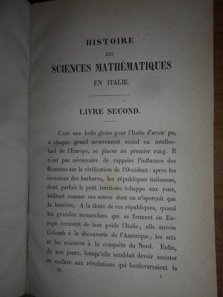 Histoire des Sciences Mathématiques en Italie