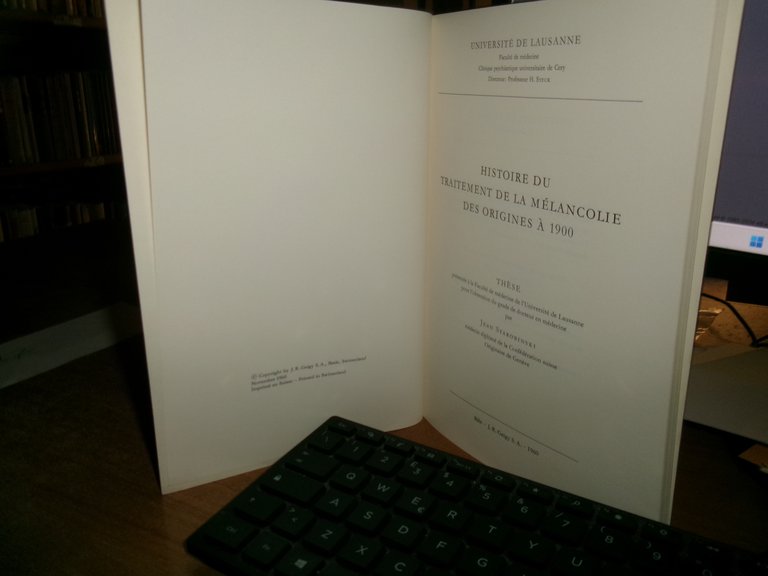 Histoire du traitement de la mélancolie des origines à 1900. …