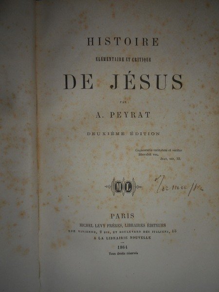 Histoire elementaire et critique De Jésus