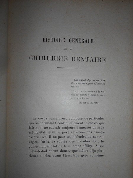 HISTOIRE Génerale de la Chirurgie Dentaire. Depuis les temps primitifs …