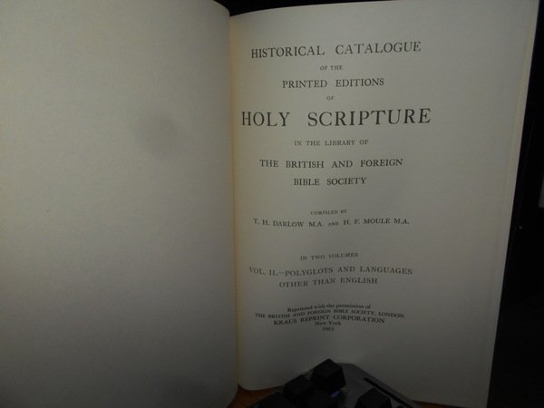 HISTORICAL CATALOGUE of the Printed Editions HOLY SCRIPTURE in The …