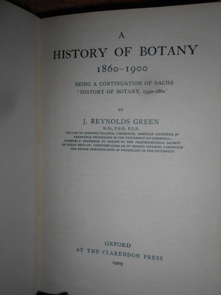 HISTORY OF BOTANY (1530-1860) - (1860-1900)