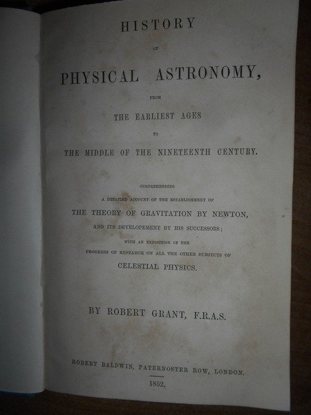 HISTORY of PHYSICAL ASTRONOMY from the earliest ages to the …