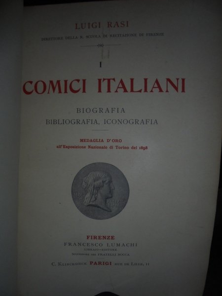 I COMICI ITALIANI. BIOGRAFIA, BIBLIOGRAFIA, ICONOGRAFIA