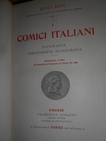 I COMICI ITALIANI. BIOGRAFIA, BIBLIOGRAFIA, ICONOGRAFIA