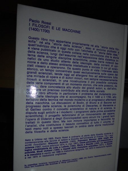 I Filosofi e le macchine (1400/1700)