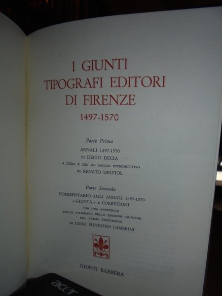 I GIUNTI Tipografi Editori di Firenze 1497-1570