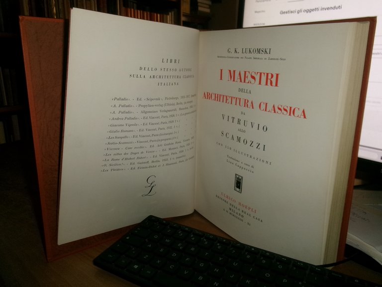 I MAESTRI della ARCHITETTURA CLASSICA da VITRUVIO allo SCAMOZZI. LUKOMSKI …