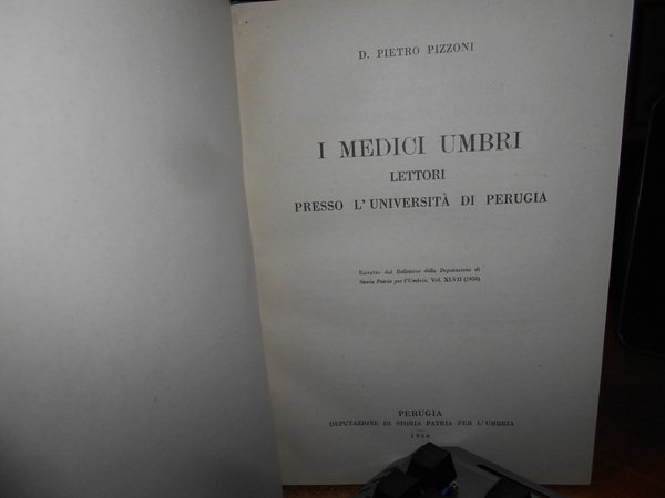 I MEDICI UMBRI lettori presso l' Università di Perugia