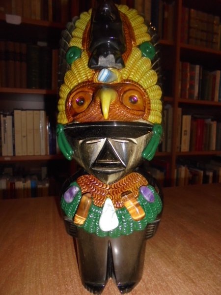 IDOLO della civiltà di Tedtihuacàn (Messico) in ossidiana e pietre …