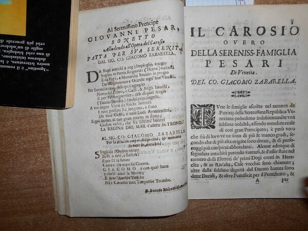 IL CAROSIO OVVERO ORIGINE REGIA ET AUGUSTA DELLA SERENISSIMA FAMIGLIA …