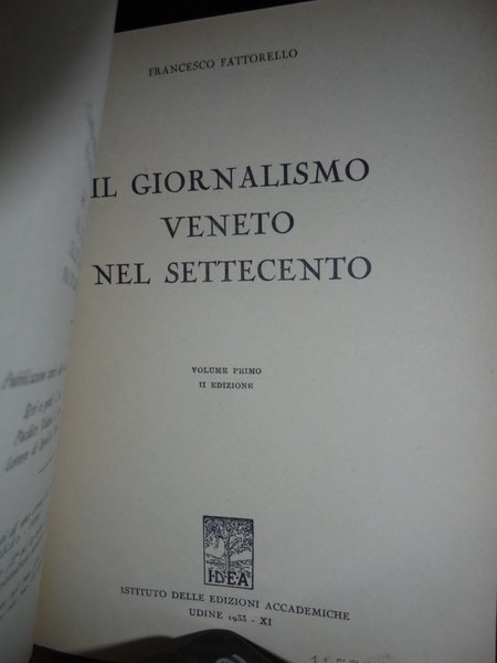 Il Giornalismo Veneto nel Settecento