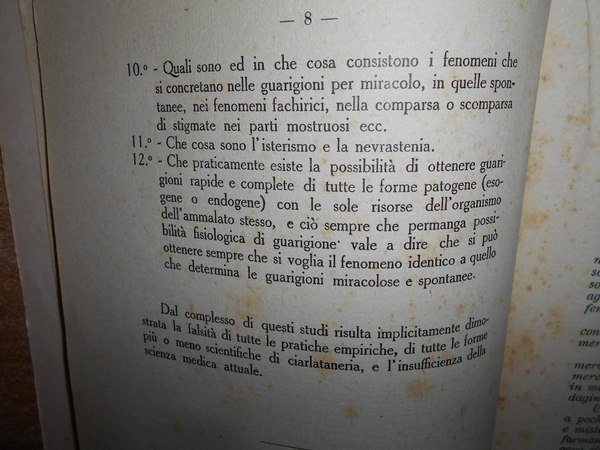 Il Miracolo e la guarigione spontanea autoprovocati coscientemente