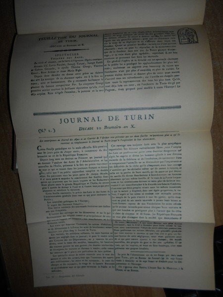 IL PRIMO GIORNALISMO TORINESE. Diritto-Politica-Storia