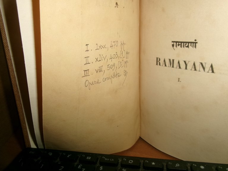 IL RAMAYANA di VALMICI per Gaspare Gorresio 1868 - 1870