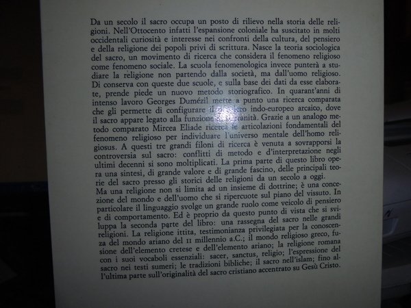 Il Sacro nella storia religiosa dell' umanità