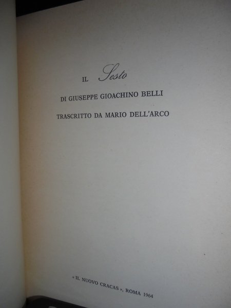 Il Sesto di Giuseppe Gioachino Belli