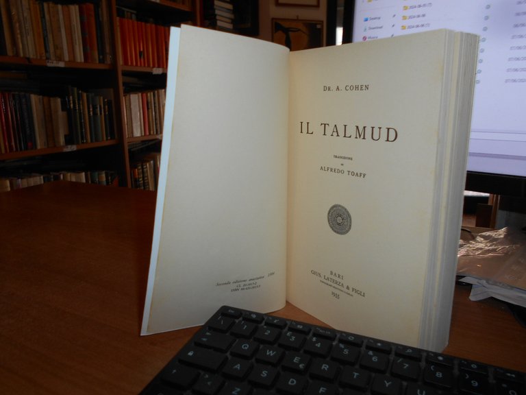 IL TALMUD. Dr. A. COHEN. Seconda edizione anastatica 1984