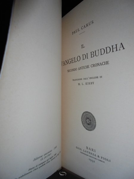 Il Vangelo di Buddha secondo antiche cronache