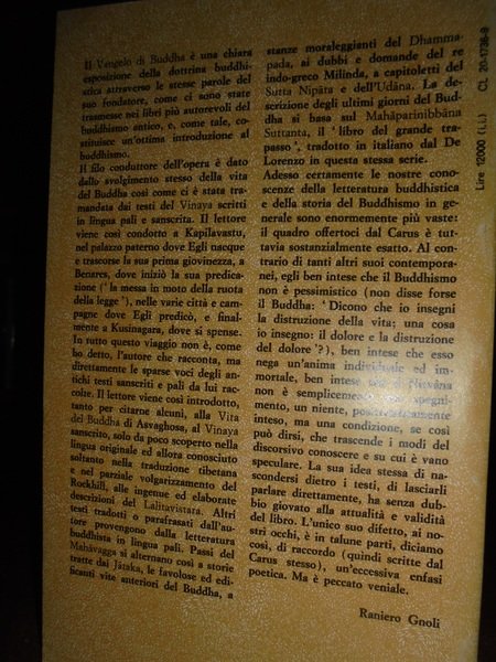 Il Vangelo di Buddha secondo antiche cronache