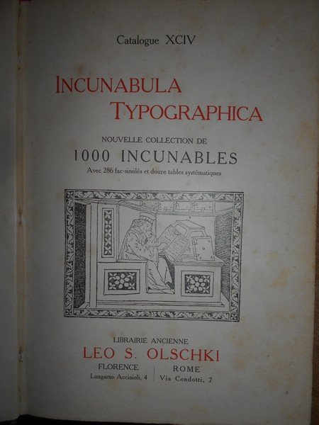 Incunabola Typographica. Nouvelle Collection de 1000 Incunables