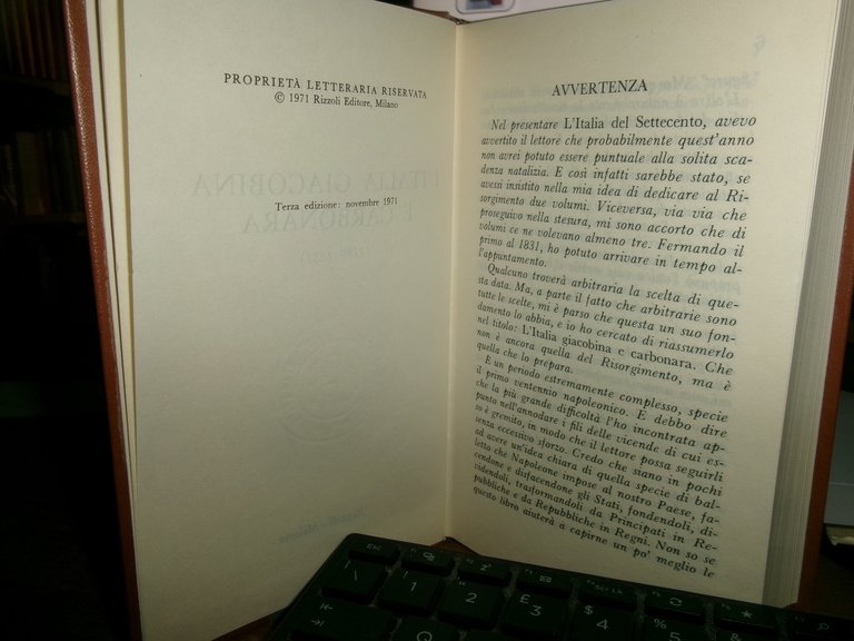 INDRO MONTANELLI. L' Italia Giacobina e Carbonara (1789-1831). Terza edizione …