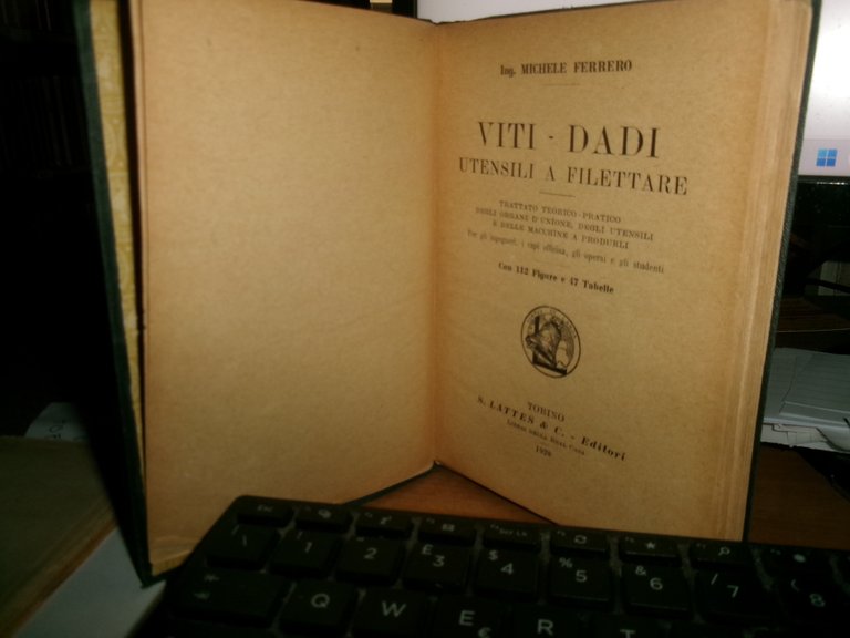 Ing. M. FERRERO. VITI - DADI Utensili a Filettare 1928
