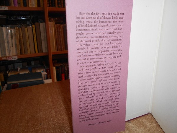 Instrumental Music Printed Before 1600 A Bibliography