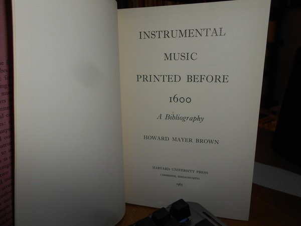 Instrumental Music Printed Before 1600 A Bibliography