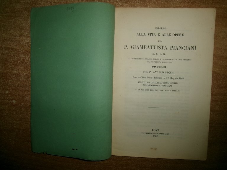 Intorno alla vita e alle Opere del P. GIAMBATTISTA PIANCIANI …