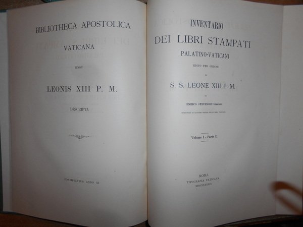 INVENTARIO DEI LIBRI STAMPATI PALATINO-VATICANI Edito per ordine di S. …