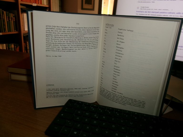 INVENTARIO DEI LIBRI STAMPATI PALATINO-VATICANI. ENRICO STEVENSON Giuniore 1969