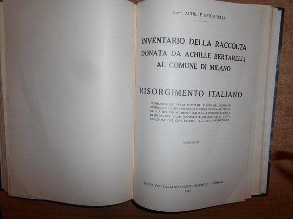 INVENTARIO DELLA RACCOLTA DONATA DA ACHILLE BERTARELLI AL COMUNE DI …