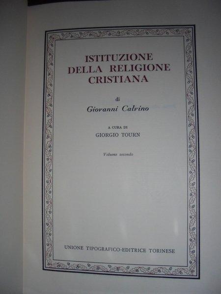 Istituzione della Religione Cristiana UTET