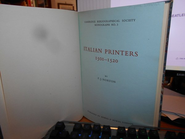 ITALIAN PRINTERS 1501 - 1520 an annotated list, with an …