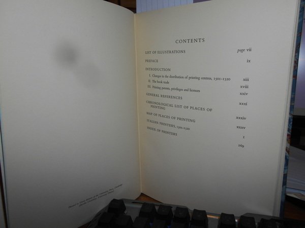 ITALIAN PRINTERS 1501 - 1520 an annotated list, with an …